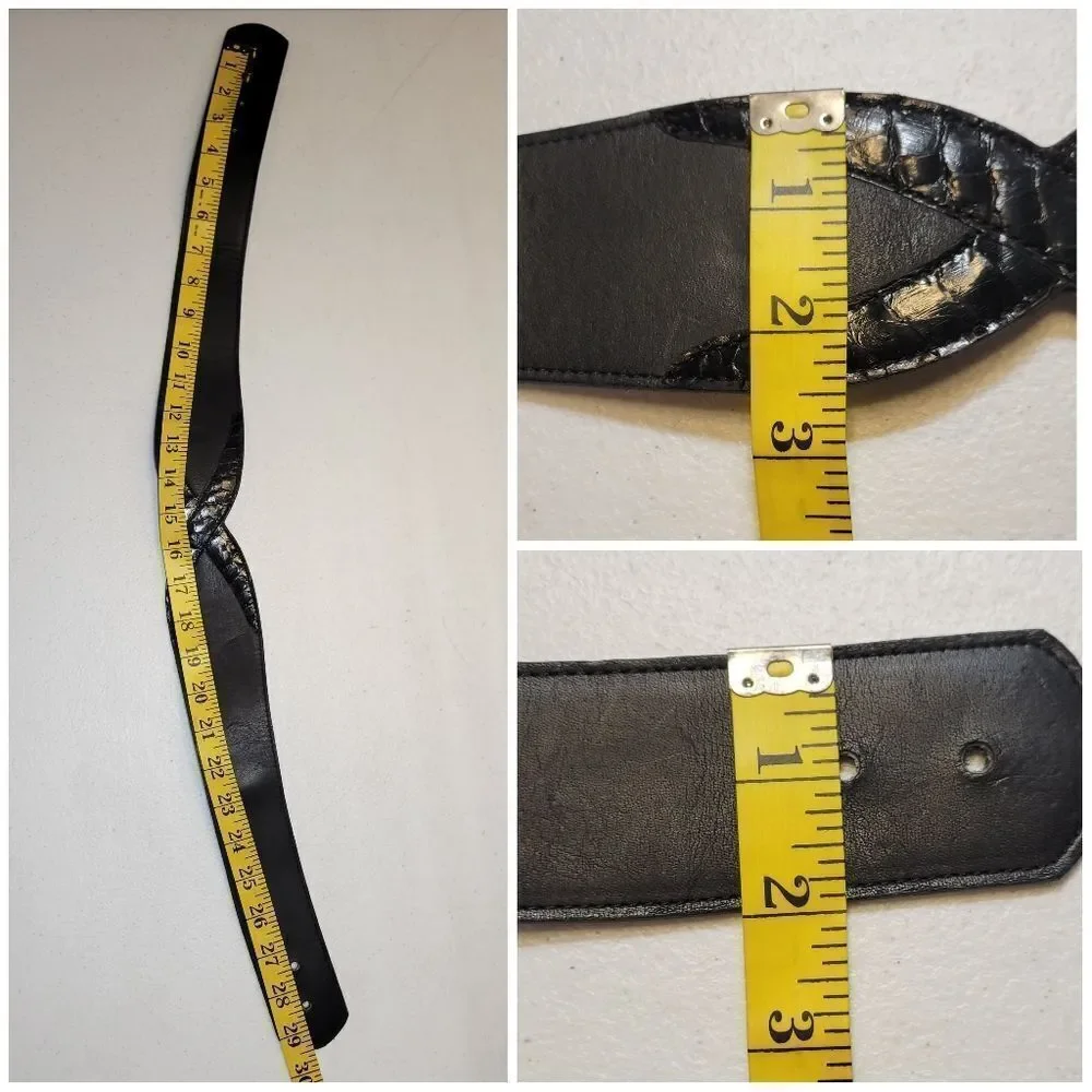 Janie Frickle Vintage Chic Western Black Leather Women's Corset Belt Under Bust